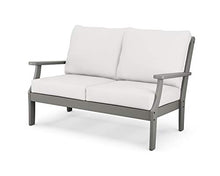 POLYWOOD® Braxton Deep Seating Loveseat in Slate Grey/Natural Linen