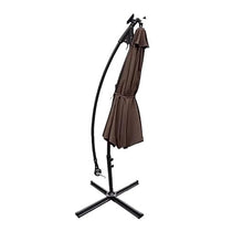 RJYYYDS Garden Parasol Beach Umbrella 9.8ft Solar LED Patio Outdoor Umbrella Hanging Cantilever Umbrella Offset Umbrella Easy Open Adustment with LED Lights Garden Umbrella Patio,E-9.8ft/3M