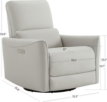 Oversized Power Recliner Chair with Heat and Massage, Heavy Duty Leather Upholstered Living Room Sofa, Comfortable Electric Reclining Nursery Rocker for Adults