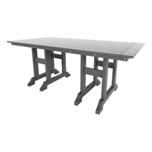 Costaelm Rectangle Outdoor Dining Tables, 71'' Patio Table with Umbrella Hole for 6 Person, Balcony Outdoor Buffet Table, Porch Tables for Outside Lawn Porch Bistro Furniture, Gray