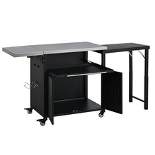 Foldable Outdoor Prep Station, BBQ Cart with Stainless Steel Top, Kitchen Island Grill Cart with Trash Rack for Backyard, Patio, Black 73.8"x22.4"x35.8"