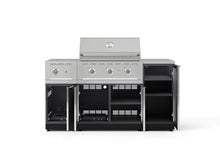 NewAge Products Classic Series 6PC Aluminum Slate Gray Modular Outdoor Kitchen Set with 33" Performance Grill NG - 24"D x 65"W x 48.5"H