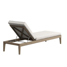 Modway Northlake Teak Outdoor Chaise Lounge Chair in Weathered Gray Pebble – Adjustable Wood Poolside Recliner with All-Weather Cushion