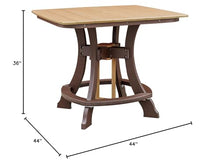 American Furniture Classics OS Home and Office Model 44S-C-CTB Counter Height Square Table in Cedar with Tudor Brown Base