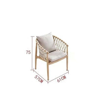 ocpcrn Lounge Chair Scandinavian Outdoor Cafe Dining Table Rattan Chair Garden Patio Leisure Rope Weaving and Chairs
