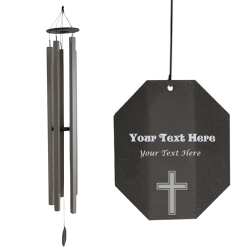 Lambright Chimes Sunsetter 73" Tall Mocha Personalized Wind Chime, Gift for Memorial Sympathy Loss Celebration - Amish Made in America