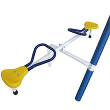 XDP RECREATION Kids Outdoor Playground Set with Glider, Slide, Swings & Seesaw Blue/White