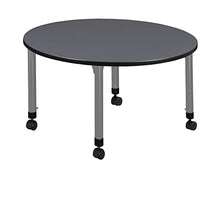 Romig Height Adjustable Mobile Classroom Table 48" Round Grey