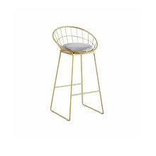 YXIANG56Q Bar Stools Gold Color with Backrest Iron Bar Stool Home Leisure Restaurant Bar High Chair 2 Pieces Set Bar Chairs