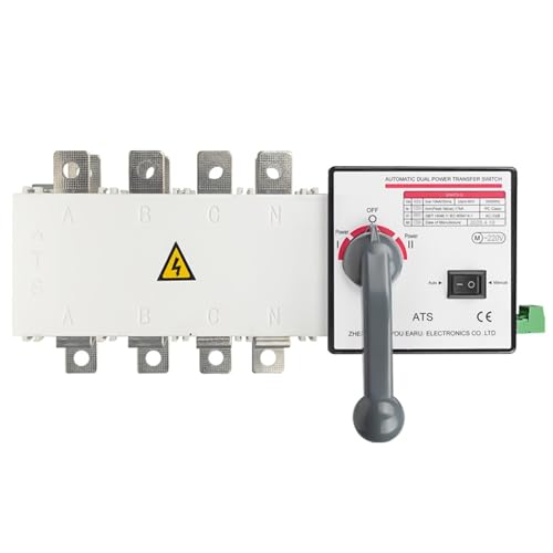 4P 630A AC400V ATS PC Automatic Transfer Switch Electrical Selector Switche Auto or Manual 2 Input 1 Output Uninterrupted Power