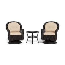 Tortuga Outdoor Biloxi 3 Piece Resin Wicker Bistro Set Expresso-Dark