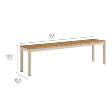 Modway Finn 63 Inch Outdoor Patio Dining Bench in Natural