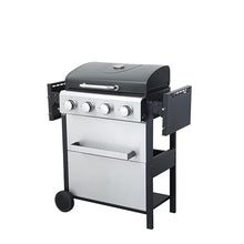 Stainless Steel Grill,with Enamel Firebox/Foldable Side Table,2-Burner Propane Gas BBQ,With Wire Cooking Grids,for Picnic