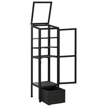62.4inch Height Wood Garden Greenhouse Balcony Portable Mini Cold Frame with Movable Storage Box and Adjustable Shelves for Outdoor Indoor Use Black
