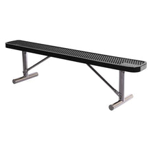 COATEDOUTDOORFURNITURE Bench, Textured Black, Expanded, 6Ft, No Back