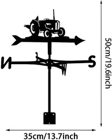 Metal Weathervane Stainless Steel Tractor Ornament Wind Direction Indicator Yard Roof Mount Wind Vane Garden Stake Weather Vane Measuring Tool D (D Normal) (E normal)