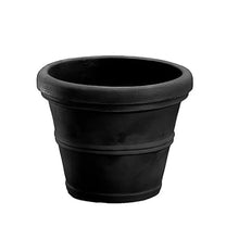 Sturdy Essentials Megapot Commercial Planter 35" Diameter Large Plant Pot | Lightweight but Durable Plastic Construction with Stone Look | Weather Resistant Faux Stone - Black
