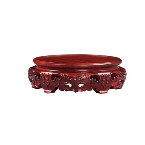 QUANGJN Pcs Plants Saucers Circular Relief Ornaments Wine Tank Flower Bonsai Solid Wood Bracket Fish Tank Crafts Hollow Base Plant Pot Saucers,