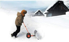 Snow Plow Snow Removal Shovel,Efficient Snow Shovel with Wheels Heavy Duty Metal Rolling Snow Pusher Efficient Snow Removal Tool for Driveway Doorway