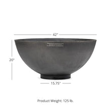 Ash & Ember 42" Hemisphere Fire Pit, Wood Burning Outdoor Fire Bowl, Raw Cast Iron Patina, Half-Sphere Outside Fireplace with Flanged Edge and Stable Base