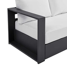 Modway Tahoe Aluminum Outdoor Patio Sofa in Gray White