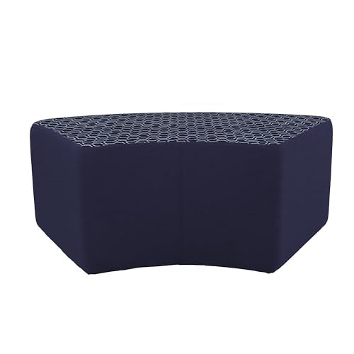 FDP 24" x 48" S-Curve Oversized Outdoor Ottoman Featuring Sunbrella Two-Tone - Weather-Resistant, Fade-Resistant, Assembled Patio Furniture for Backyard, Poolside Seating, 18" H - Indigo/Navy