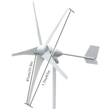 OLONETO 2000W Wind Turbine Kit 12V 24V 48V 5 Blade Wind Turbine Generator and Hybrid MPPT Controller Home Wind and Solar Hybrid Power Generation System (Color : 12V)