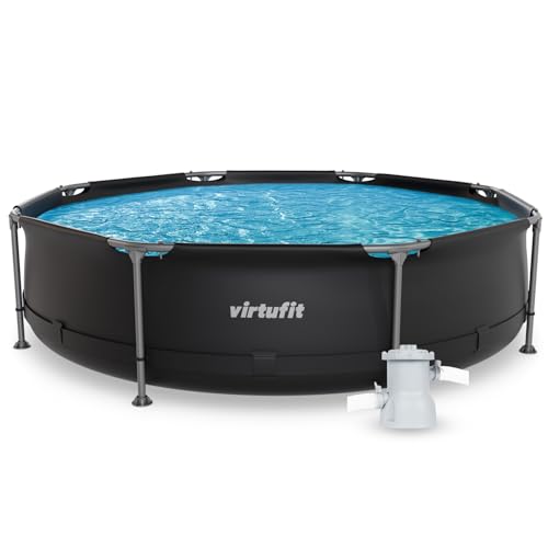 VirtuFit Round Frame Pool - Frame Pool - 305 cm - Easy to Assemble - Includes Filter Pump - Quick Installation
