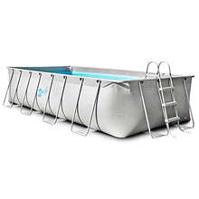 Sound Around Above Ground Pool Set Steel Frame 18’ x 9’ x 52” Stainless