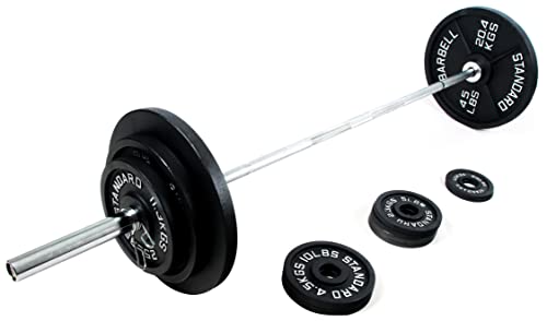 Signature Fitness Cast Iron Olympic Weight Set Black