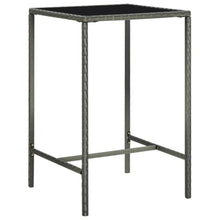 KDVXBCQJH 5 Piece Patio Bar Set PE Rattan Garden Dining Table Stools Gray