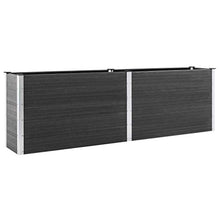 Garden Raised Bed WPC 78.7"x39.4"x35.8" Gray & Self-Watering Ceramic Flower Pot White/Black/Other