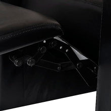 Fisinber 3-Seater Recliner Sofa, Manual Adjusting Reclining Couch with Integrated Cup Holder, Black Faux Leather Home Theater Seating for Living Room Lounging