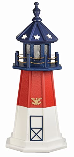Furniture Barn USA 3' Barnegat Patriotic Poly Lighthouse, Solar Light