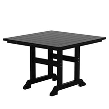 WO Home Furniture Outdoor Dining Table, 43" Square HDPE Patio Table with Umbrella Hole, Weather Resistant Patio Table for Backyard, Deck and Garden, Black