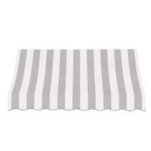 Awntech 8' Nantucket (100.5"-31"-24") Curved Slope Fixed Awning, Gray/White Stripe
