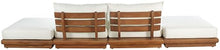 Meridian Furniture 111White-S4C Mirella Collection Modern | Contemporary Outdoor Patio 4pc. Modular Sofa with Solid Teak Frame, Water Resistant Fabric, 148" W x 38" D x 27" H, White