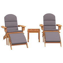 LPERTGFHU 3 Piece Adirondack Chair Set, Solid Acacia Wood Patio Lounge