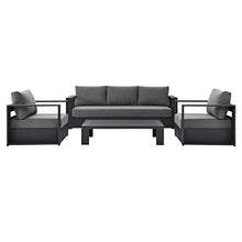 Modway Tahoe 4-Piece Fabric Powder-Coated Aluminum Outdoor Set Gray Charcoal