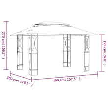 HKTMGDNG 10x13 ft Metal Gazebo, Double Tier Canopy for Patio Garden