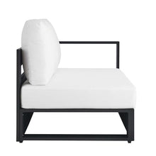 Modway Tahoe Aluminum Modular Right-Facing Outdoor Patio Loveseat in Gray White with Weather-Resistant Cushions, Couch for Garden Backyard, Poolside
