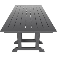 Costaelm Rectangle Outdoor Dining Tables, 71'' Patio Table with Umbrella Hole for 6 Person, Balcony Outdoor Buffet Table, Porch Tables for Outside Lawn Porch Bistro Furniture, Gray