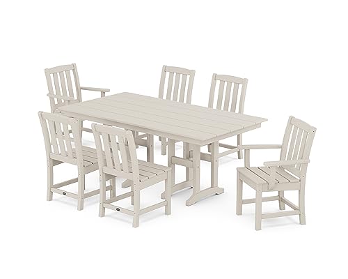 Trex Outdoor Furniture Cape Cod 7-Piece Farmhouse Dining Set in Sand Castle