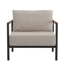 Flash Furniture Patio Chair with Cushions, Black/Beige