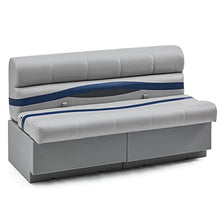 DeckMate Complete 55" Premium Pontoon Boat Seat Bench and Base Gray, Blue & Charcoal