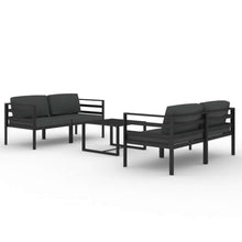 MNCVXAXG 5 Piece Patio Lounge Set with Cushions Aluminum Anthracite