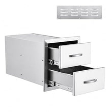 Takywep 304 Stainless Steel Outdoor Kitchen Drawers, Triple BBQ Island Storage Cabinet with Paper Towel Holder, Built-in Grill Station Drawers, Flush Mount Storage for Outdoor Kitchen and Patio