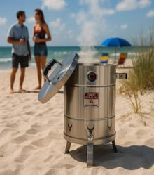 JBarrel Smoker Mini Baby Stainless Steel Vertical Charcoal Smoker, Mini