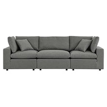 Modway Commix Overstuffed Outdoor Patio Sofa in Charcoal