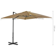 GAZOGJ Taupe Cantilever Parasol with Aluminum Pole - 250X250 Cm Garden Umbrella for Sun Protection, Outdoor Patio Shade, Stylish Garden Canopy, Easy to Install